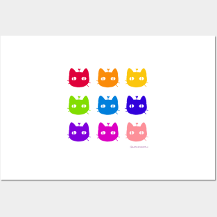 9 colorful Kitty by Sunnie Meowtlu Posters and Art